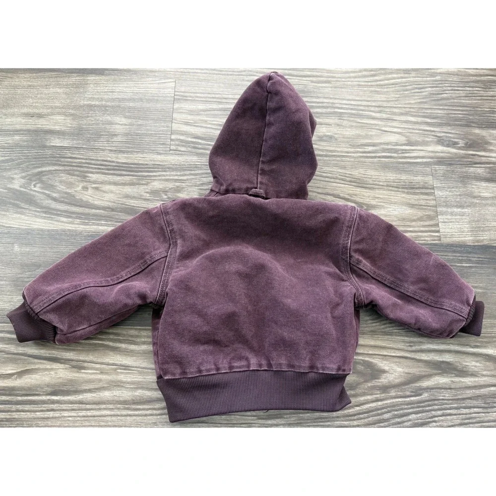 Rare Vintage Carhartt Active Worker Jacket Coat Burgandy Plum 2T 1990s 2000